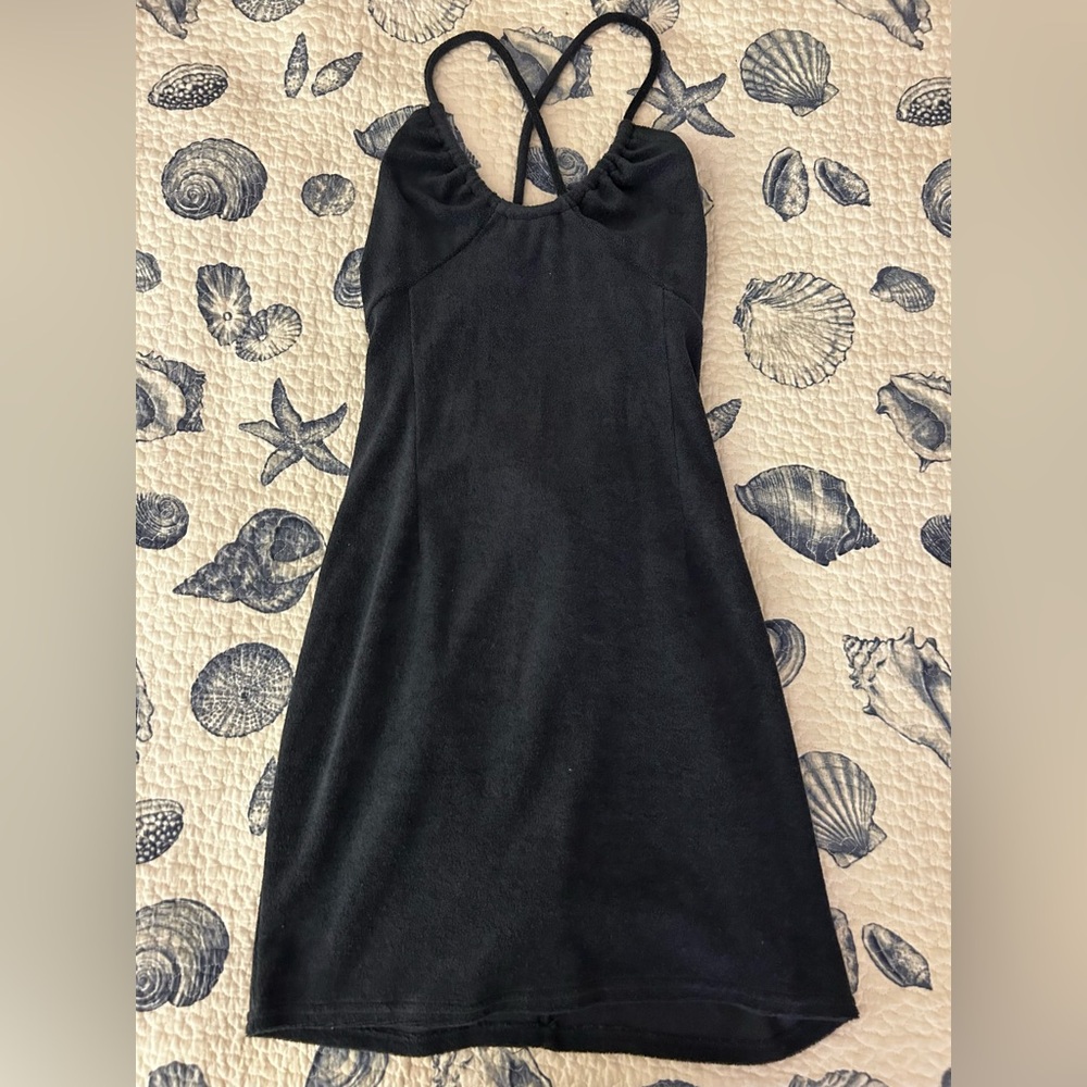 Navy terry cloth dress